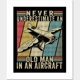 Easily Distracted By Airplanes Retro Airplane Funny Pilot Posters and Art